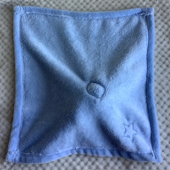 Unbranded Blue Lovey w Star and White Plush Bear Security Blanket Toy - Picture 6 of 11